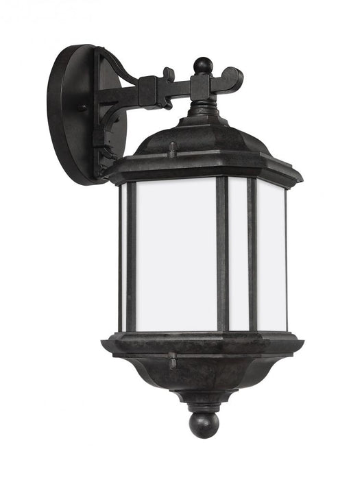 Generation Lighting Kent traditional 1-light outdoor exterior medium wall lantern sconce in oxford bronze finish with sa