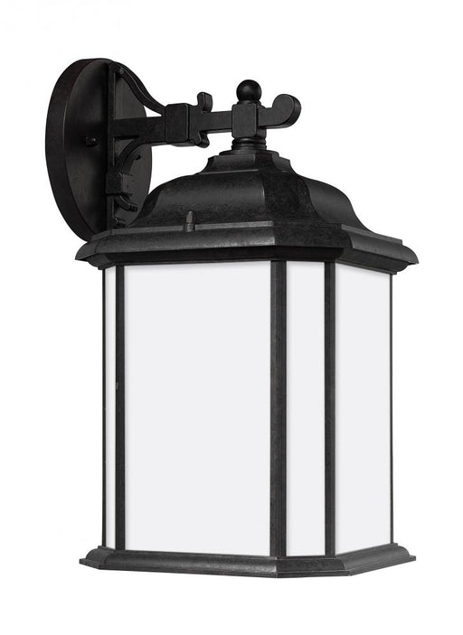 Generation Lighting Kent traditional 1-light outdoor exterior large wall lantern sconce in oxford bronze finish with sat