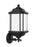 Generation Lighting Kent traditional 1-light outdoor exterior large uplight wall lantern sconce in black finish with sat