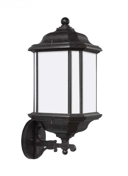 Generation Lighting Kent traditional 1-light LED outdoor exterior large uplight wall lantern sconce in oxford bronze fin