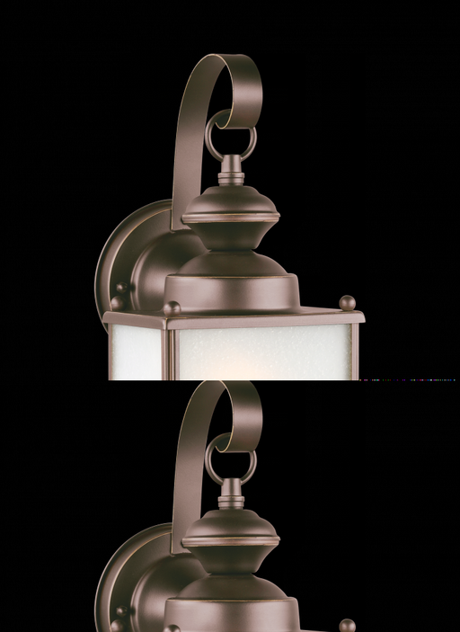 Generation Lighting Jamestowne transitional 1-light LED medium outdoor exterior wall lantern in antique bronze finish wi