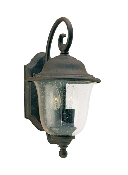 Generation Lighting Trafalgar traditional 2-light LED outdoor exterior medium wall lantern sconce in oxidized bronze fin