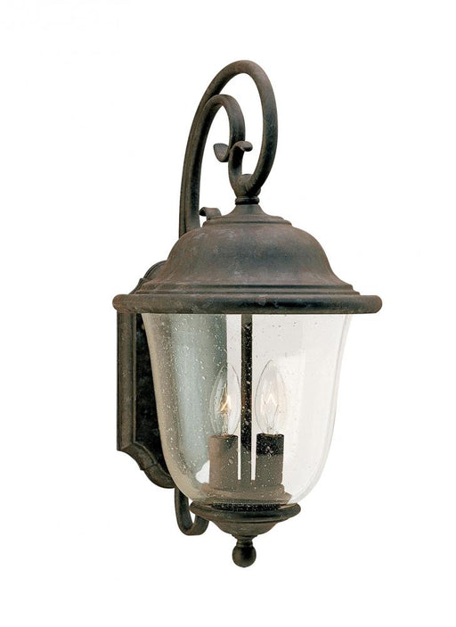 Generation Lighting Trafalgar traditional 2-light LED outdoor exterior large wall lantern sconce in oxidized bronze fini