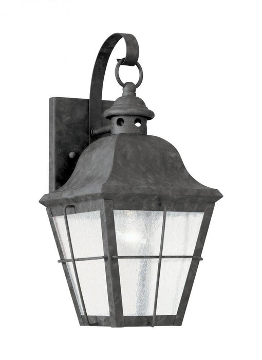 Generation Lighting Chatham traditional 1-light outdoor exterior wall lantern sconce in oxidized bronze finish with clea | 8462-46