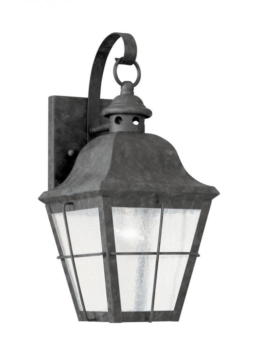 Generation Lighting Chatham traditional 1-light outdoor exterior wall lantern sconce in oxidized bronze finish with clea