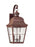Generation Lighting Chatham traditional 2-light LED outdoor exterior wall lantern sconce in weathered copper finish with