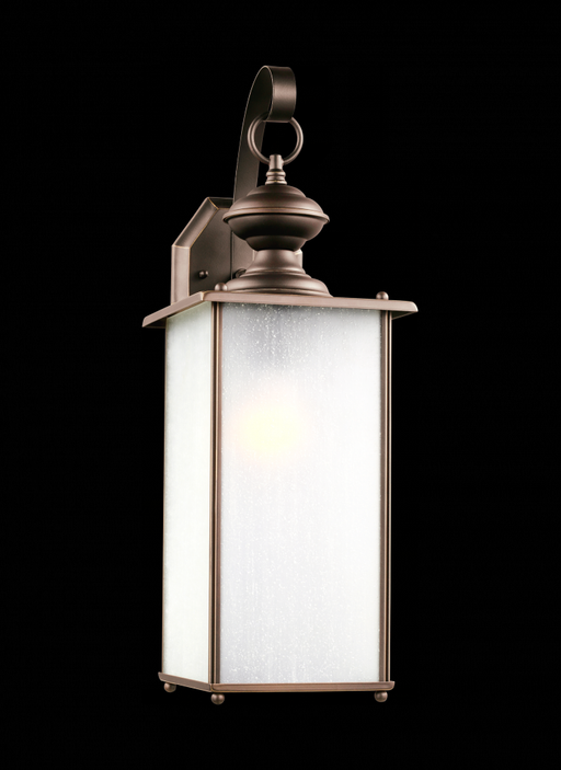 Generation Lighting Jamestowne transitional 1-light LED extra large outdoor exterior wall lantern in antique bronze fini