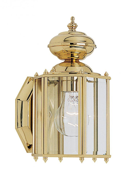 Generation Lighting Classico traditional 1-light outdoor exterior small wall lantern sconce in polished brass gold finis