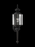 Generation Lighting Classico traditional 1-light outdoor exterior large wall lantern sconce in black finish with clear b