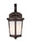 Generation Lighting Eddington modern 1-light outdoor exterior small wall lantern sconce in antique bronze finish with ca