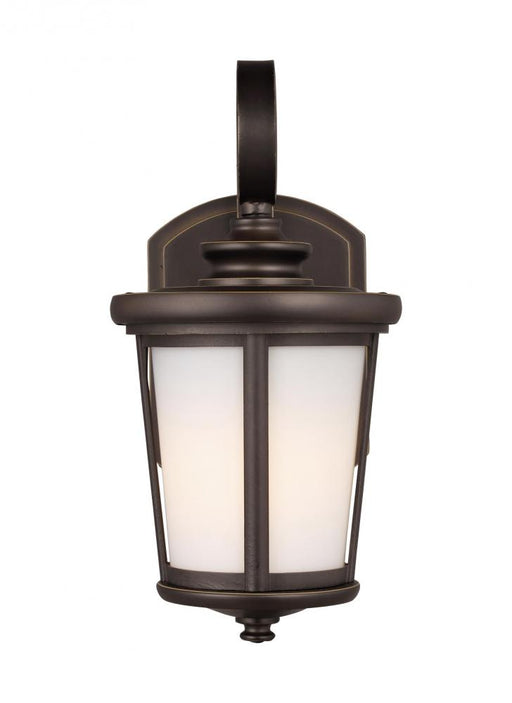 Generation Lighting Eddington modern 1-light LED outdoor exterior small wall lantern sconce in antique bronze finish wit
