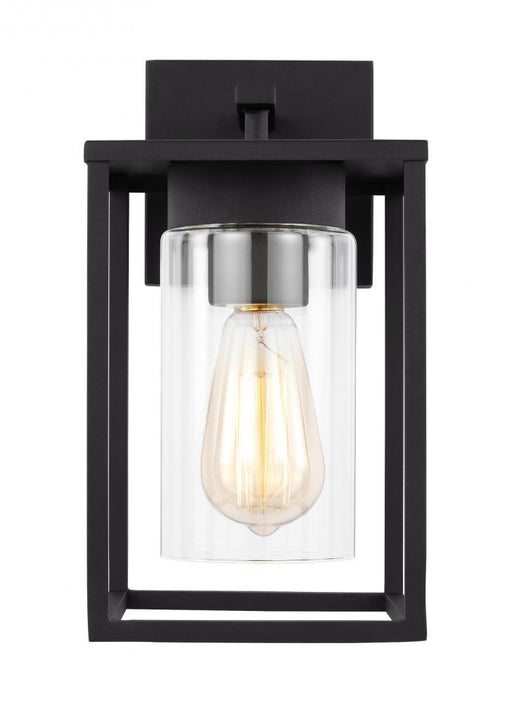 Visual Comfort & Co. Studio Collection Vado transitional 1-light LED outdoor exterior small wall lantern sconce in black finish with clear