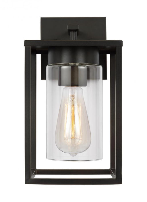 Visual Comfort & Co. Studio Collection Vado transitional 1-light LED outdoor exterior small wall lantern sconce in antique bronze finish wi