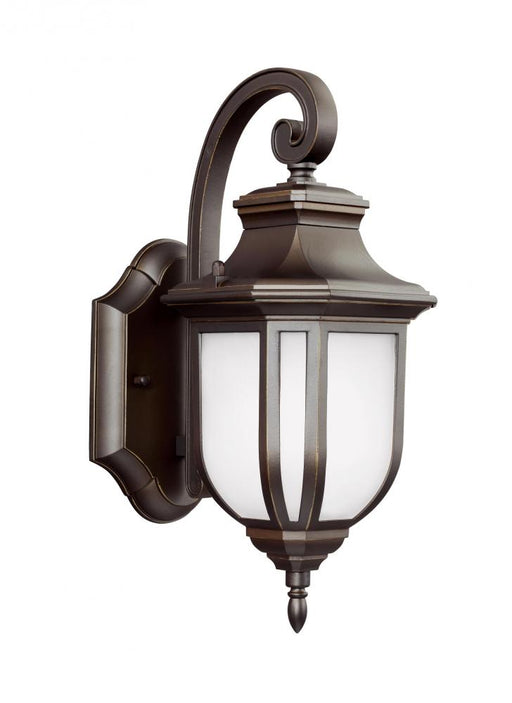 Generation Lighting Childress traditional 1-light LED outdoor exterior small wall lantern sconce in antique bronze finis