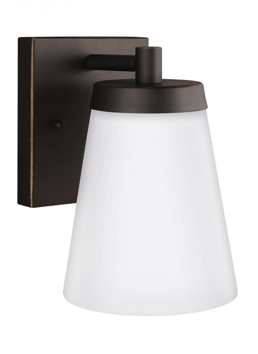 Generation Lighting Renville transitional 1-light outdoor exterior small wall lantern sconce in antique bronze finish wi