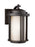 Generation Lighting Crowell contemporary 1-light outdoor exterior small wall lantern sconce in antique bronze finish wit