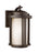 Generation Lighting Crowell contemporary 1-light LED outdoor exterior small wall lantern sconce in antique bronze finish