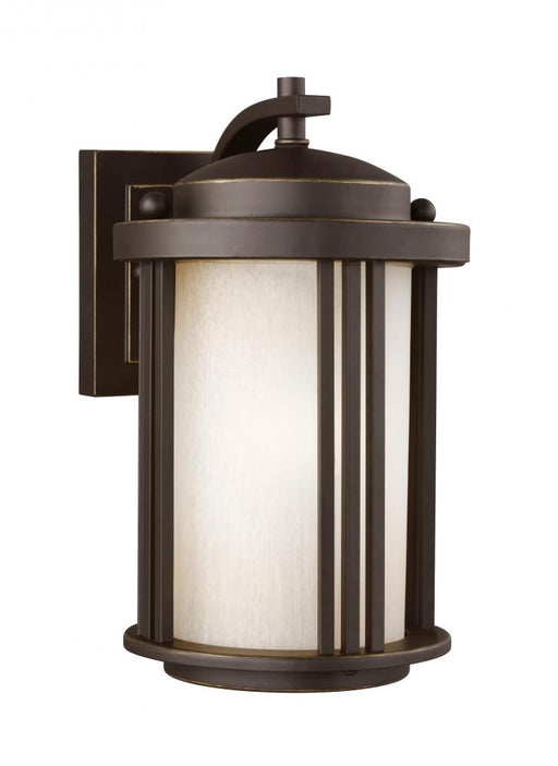 Generation Lighting Crowell contemporary 1-light LED outdoor exterior small wall lantern sconce in antique bronze finish