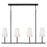 4-light Modern Linear Chandelier In Matte Black With Tapered Soft White Glass | 855241MB-550