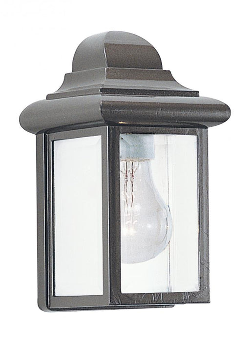 Generation Lighting Mullberry Hill traditional 1-light outdoor exterior wall lantern sconce in bronze finish with clear