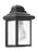 Generation Lighting Mullberry Hill traditional 1-light outdoor exterior wall lantern sconce in black finish with clear b