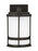 Generation Lighting Wilburn modern 1-light LED outdoor exterior small wall lantern sconce in antique bronze finish with