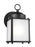 Generation Lighting New Castle traditional 1-light outdoor exterior wall lantern sconce in black finish with satin etche
