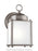 Generation Lighting New Castle traditional 1-light outdoor exterior wall lantern sconce in antique brushed nickel silver