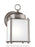 Generation Lighting New Castle traditional 1-light LED outdoor exterior wall lantern sconce in antique brushed nickel si