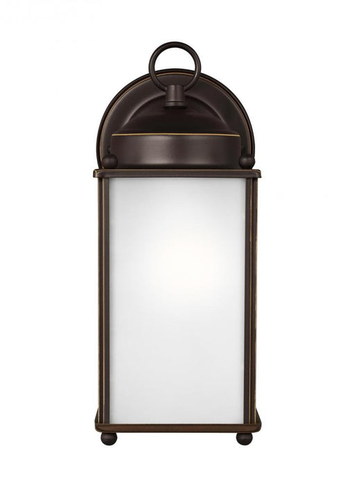 Generation Lighting New Castle traditional 1-light outdoor exterior large wall lantern sconce in antique bronze finish w