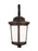 Generation Lighting Eddington modern 1-light outdoor exterior medium wall lantern sconce in antique bronze finish with c