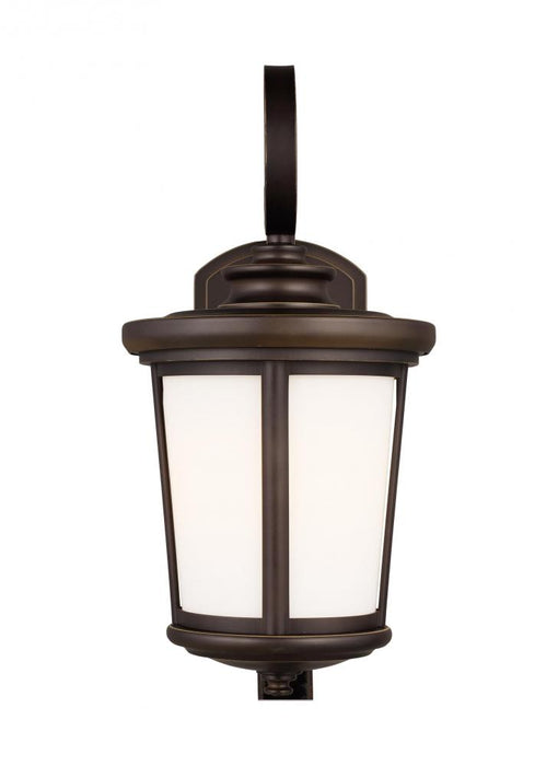 Generation Lighting Eddington modern 1-light LED outdoor exterior medium wall lantern sconce in antique bronze finish wi