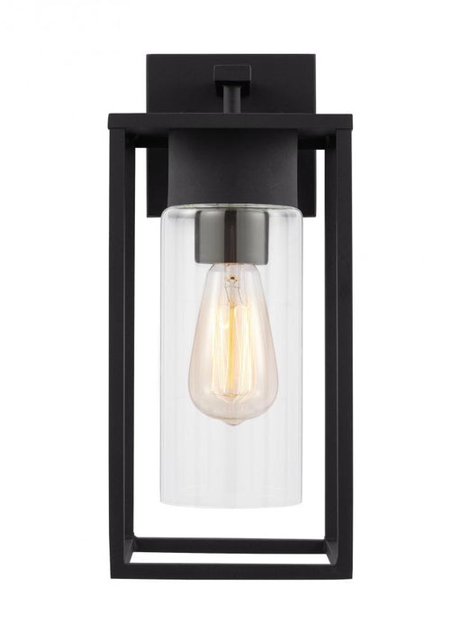 Visual Comfort & Co. Studio Collection Vado transitional 1-light LED outdoor exterior medium wall lantern sconce in black finish with clear