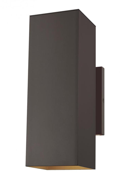 Visual Comfort & Co. Studio Collection Pohl modern 2-light outdoor exterior Dark Sky compliant medium wall lantern in bronze finish with al