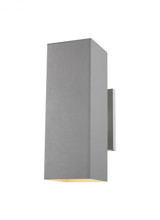 Visual Comfort & Co. Studio Collection Pohl modern 2-light outdoor exterior Dark Sky compliant medium wall lantern in painted brushed nicke
