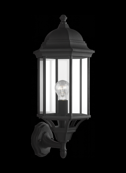 Generation Lighting Sevier traditional 1-light outdoor exterior large uplight outdoor wall lantern sconce in black finis
