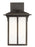 Generation Lighting Tomek modern 1-light outdoor exterior medium wall lantern sconce in antique bronze finish with etche