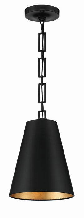 Brian Patrick Flynn Alston 2 Light Matte Black + Antique Gold Mini Pendant | 8685-MK-GA