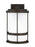 Generation Lighting Wilburn modern 1-light outdoor exterior medium wall lantern sconce in antique bronze finish with sat