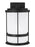 Generation Lighting Wilburn modern 1-light outdoor exterior Dark Sky compliant medium wall lantern sconce in black finis