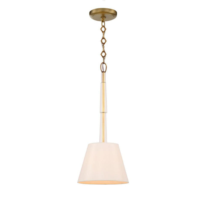 Crystorama Lawson 1 Light Aged Brass Mini Pendant