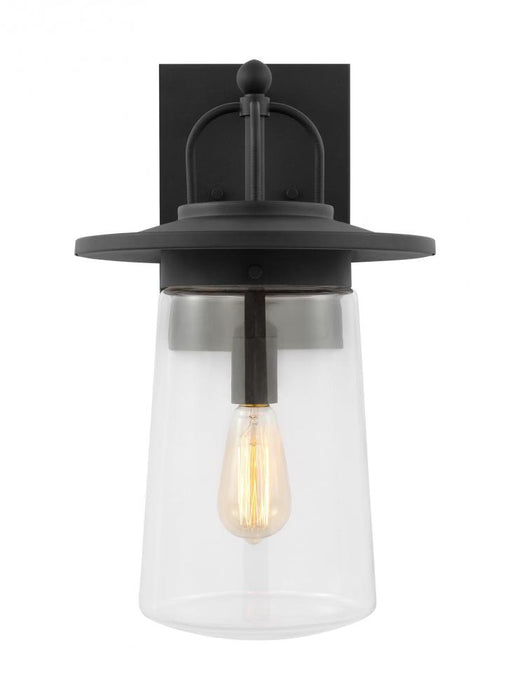 Tybee Casual 1-light Led Outdoor Exterior Large Wall Lantern Sconce In Black Finish | 8708901EN7-12