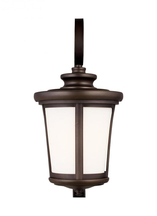 Generation Lighting Eddington modern 1-light LED outdoor exterior large wall lantern sconce in antique bronze finish wit