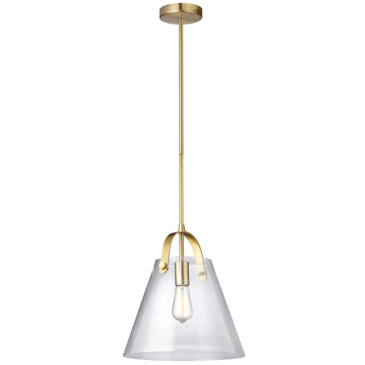 1lt Incandescent Pendant, Aged Brass W/clear Glass | 871P-AGB