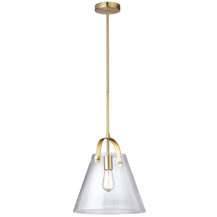 1lt Incandescent Pendant, Aged Brass W/clear Glass | 871P-AGB