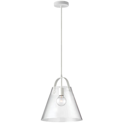 1lt Incandescent Pendant, Mw W/ Clear Glass | 871P-WH