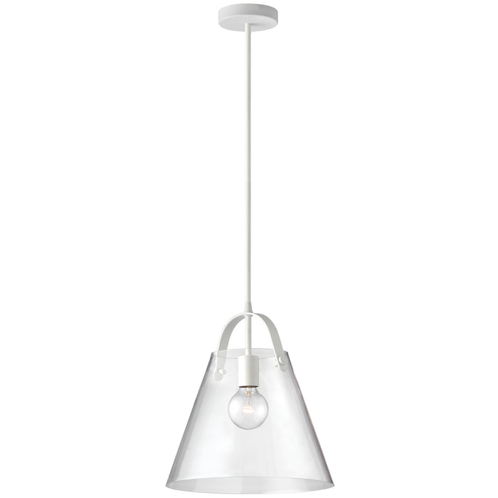 1lt Incandescent Pendant, Mw W/ Clear Glass | 871P-WH