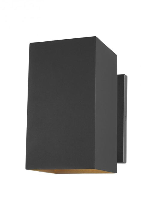 Visual Comfort & Co. Studio Collection Pohl modern 1-light outdoor exterior Dark Sky compliant medium wall lantern in black finish with alu