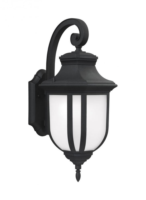 Childress Traditional 1-light Outdoor Exterior Large Wall Lantern Sconce In Black Finish With Satin | 8736301-12