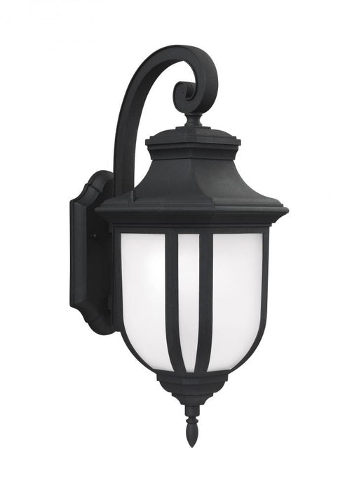 Childress Traditional 1-light Outdoor Exterior Large Wall Lantern Sconce In Black Finish With Satin | 8736301-12